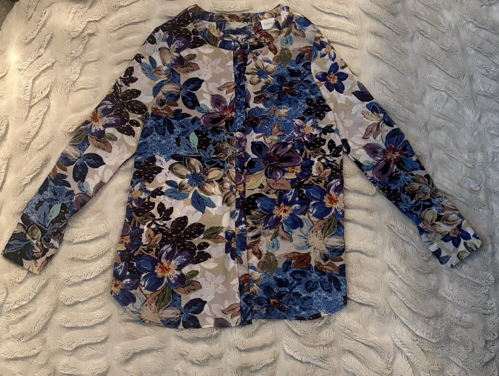 Cupio Women's Floral Long Sleeve Shirt Size Medium